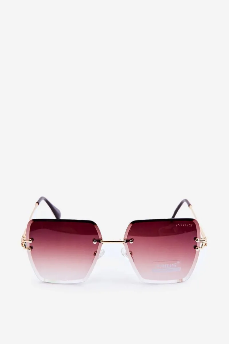 Hot Damskie Okulary Przeciwsłoneczne Z Cieniowanymi Szkiełkami UV400 Złoto-Brązowe Okulary