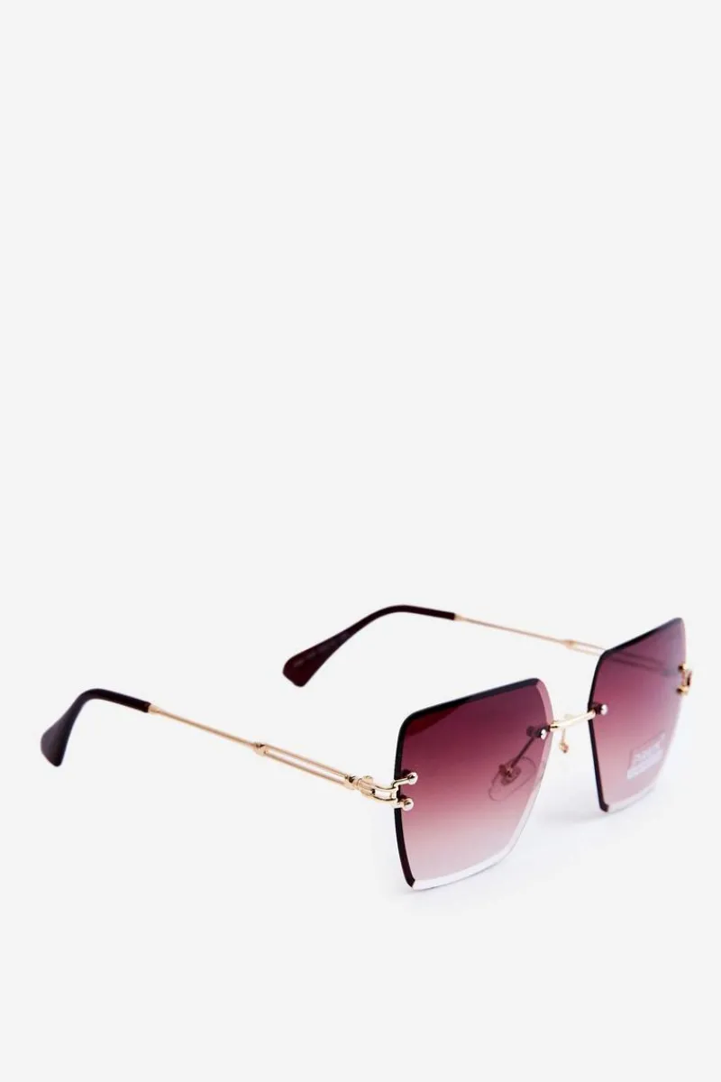 Hot Damskie Okulary Przeciwsłoneczne Z Cieniowanymi Szkiełkami UV400 Złoto-Brązowe Okulary