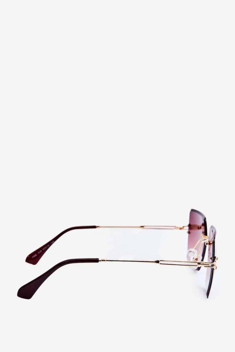 Hot Damskie Okulary Przeciwsłoneczne Z Cieniowanymi Szkiełkami UV400 Złoto-Brązowe Okulary
