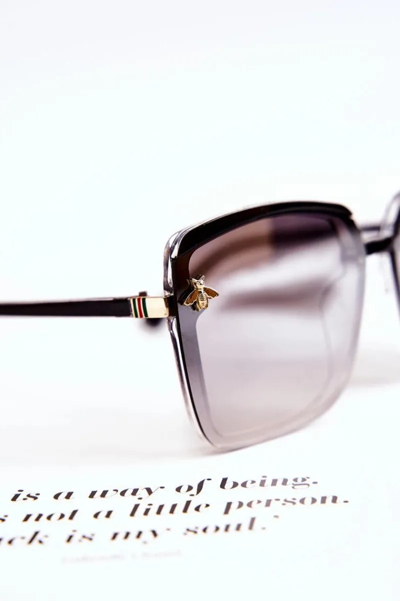 Okulary>Boto Damskie Okulary Przeciwsłoneczne Z Ozdobą SX0007 Czarno-Szare