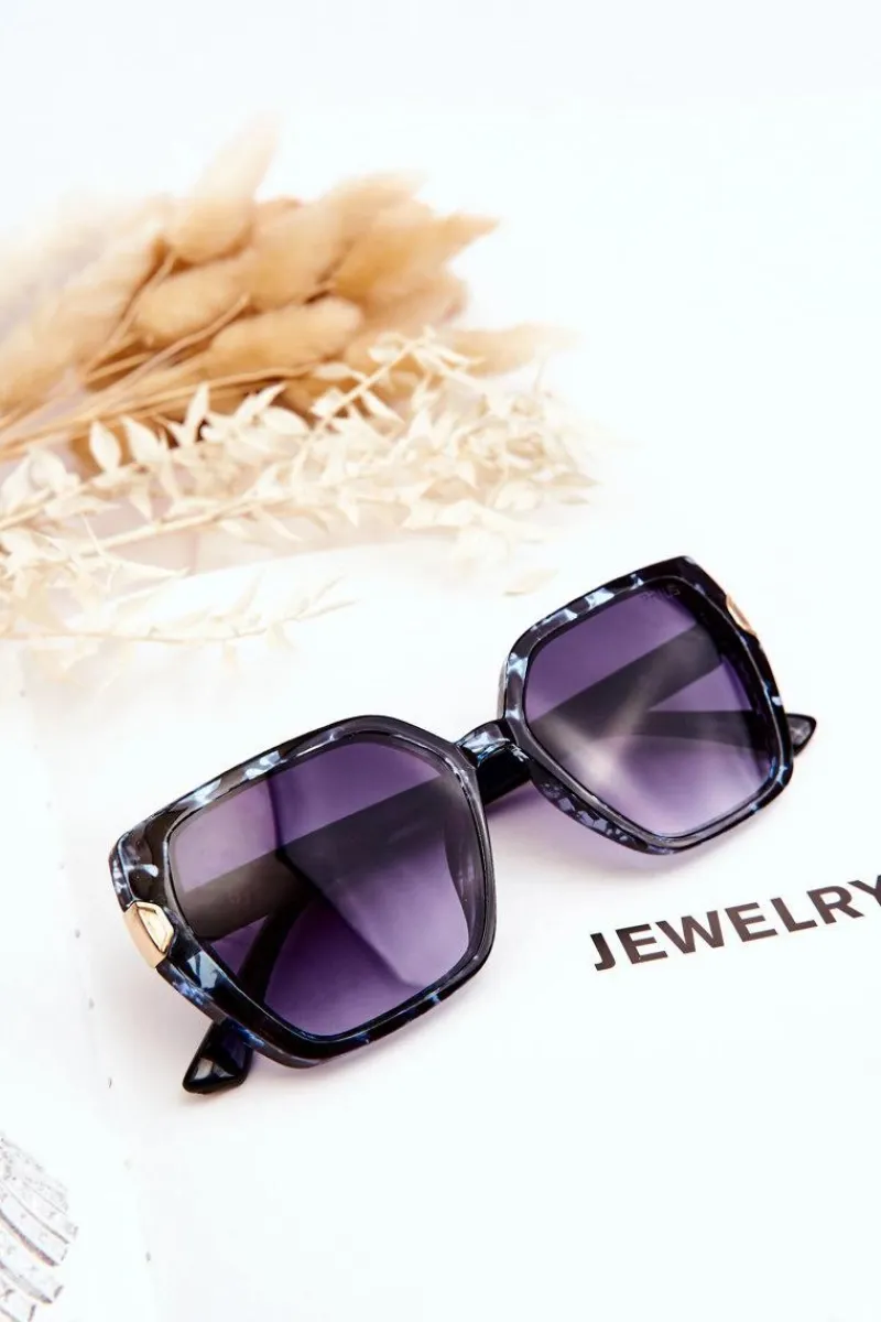 Discount Damskie Okulary Przeciwsłoneczne V213 Czarno-Niebieskie Okulary