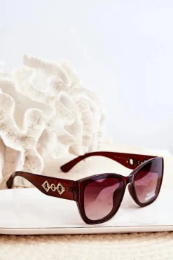 Okulary>Boto Damskie Okulary Przeciwsłoneczne UV400 Ciemnobrązowe Brązowy