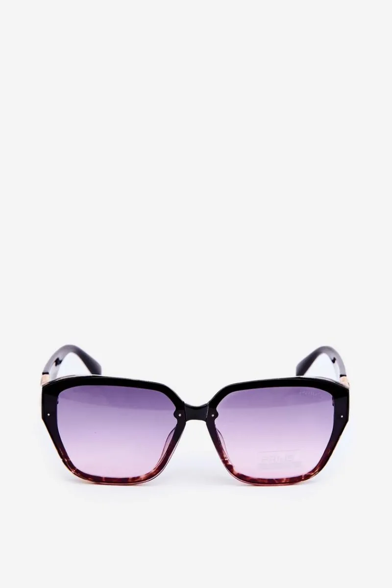Discount Boto Damskie Okulary Przeciwsłoneczne Ze Złotym Detalem UV400 Czarno-Różowe