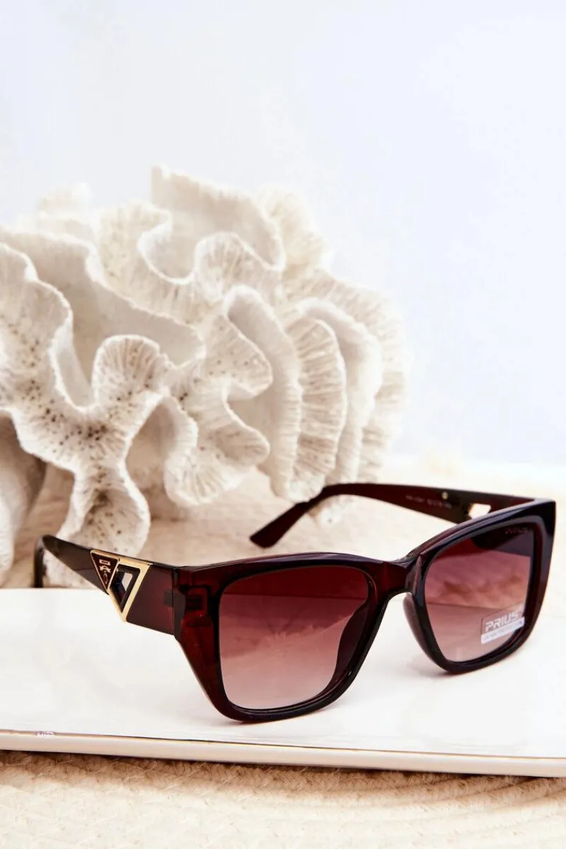 Okulary>Boto Damskie Okulary Przeciwsłoneczne Z Ozdobnymi Detalami UV400 Brązowe