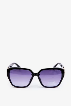 Online Boto Damskie Okulary Przeciwsłoneczne Ze Złotym Detalem UV400 Czarne Czarny