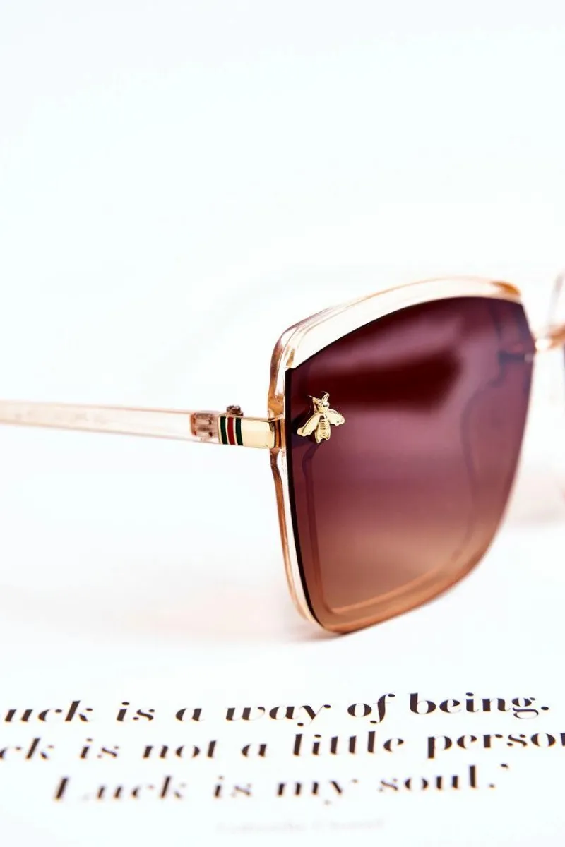 Outlet Boto Damskie Okulary Przeciwsłoneczne Z Ozdobą SX0007 Brązowe