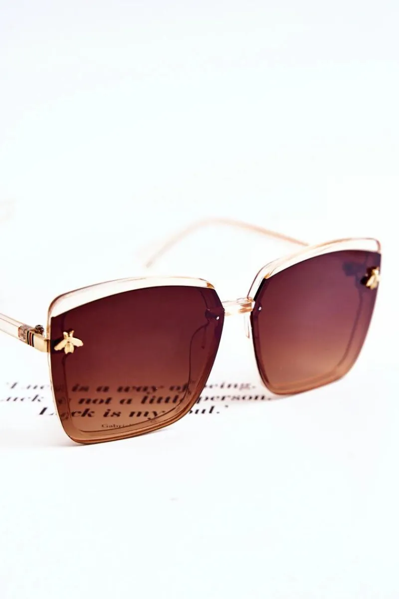 Outlet Boto Damskie Okulary Przeciwsłoneczne Z Ozdobą SX0007 Brązowe