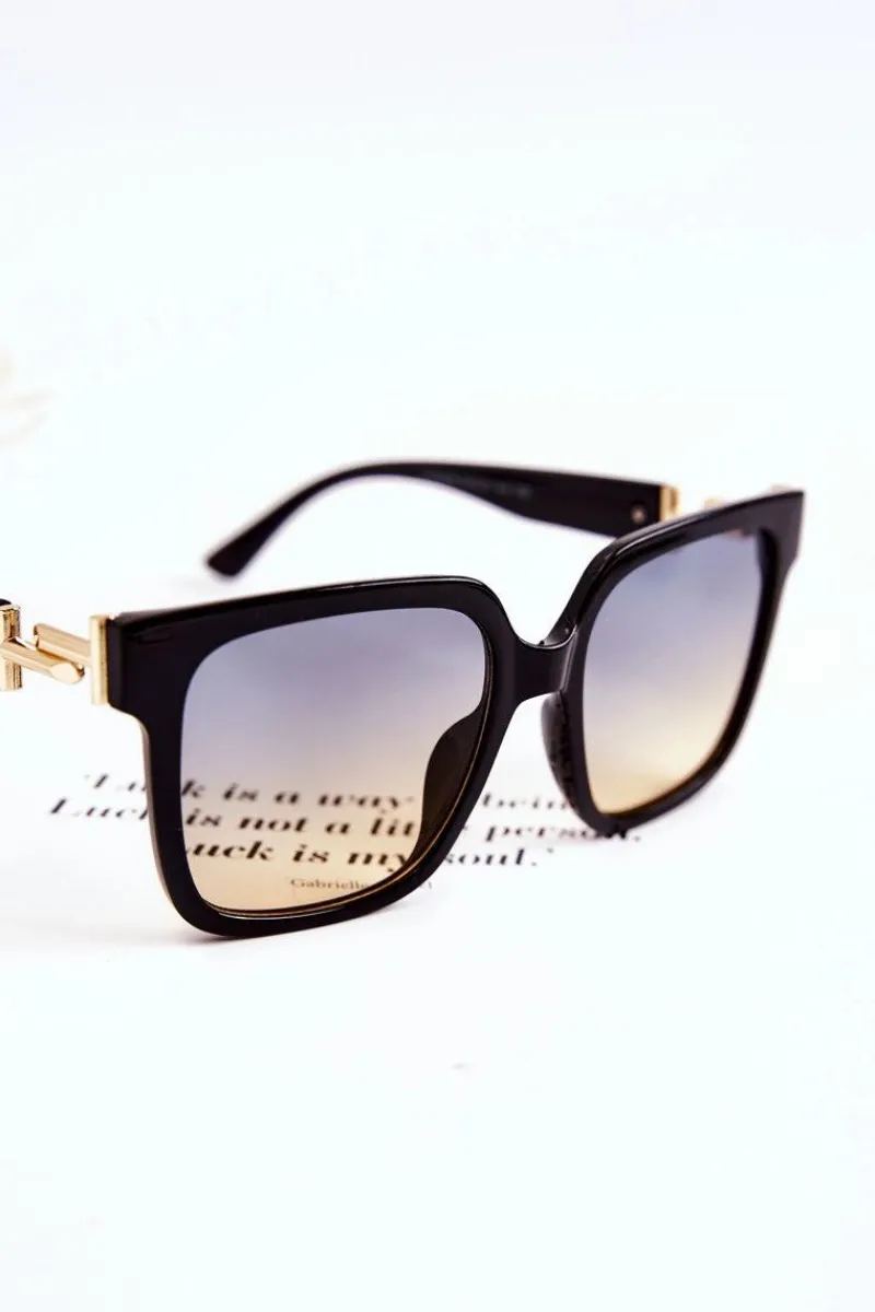 Okulary>Boto Damskie Okulary Przeciwsłoneczne Ombre V120026 Czarno-Złote