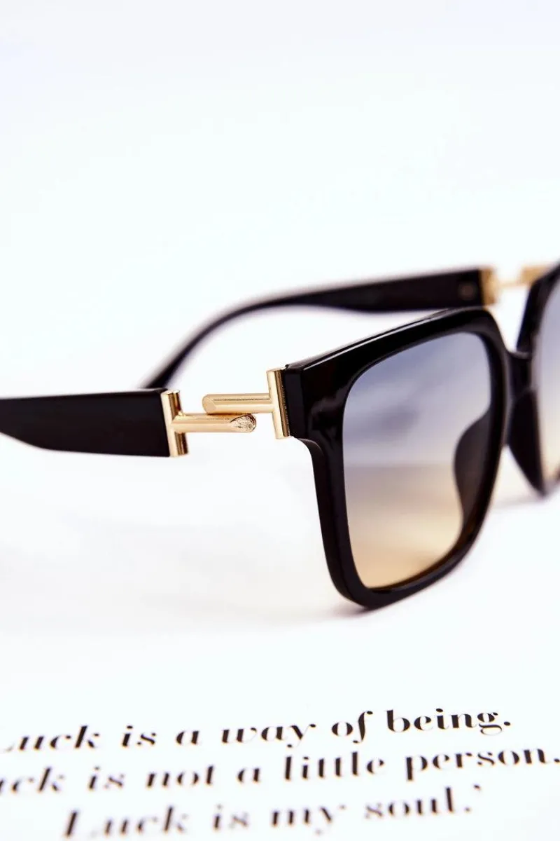 Okulary>Boto Damskie Okulary Przeciwsłoneczne Ombre V120026 Czarno-Złote