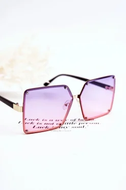 Hot Damskie Okulary Przeciwsłoneczne Ombre V180004 Fioletowo-Różowe Okulary