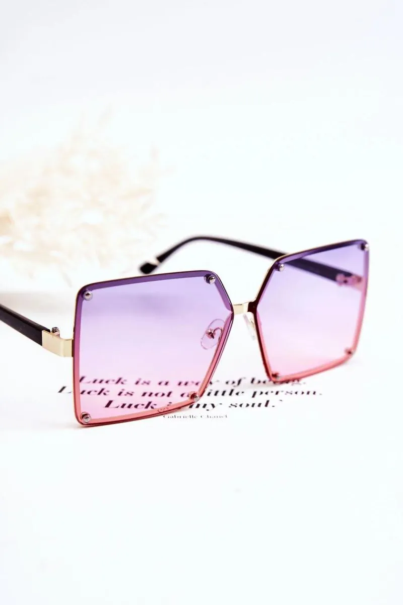 Hot Damskie Okulary Przeciwsłoneczne Ombre V180004 Fioletowo-Różowe Okulary