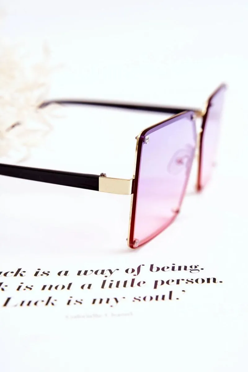 Hot Damskie Okulary Przeciwsłoneczne Ombre V180004 Fioletowo-Różowe Okulary