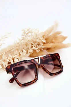 Best Damskie Okulary Przeciwsłoneczne V130037 Leopard Brązowe Okulary