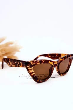 Boto Damskie Okulary Przeciwsłoneczne Kocie Oko V100045 Brązowe