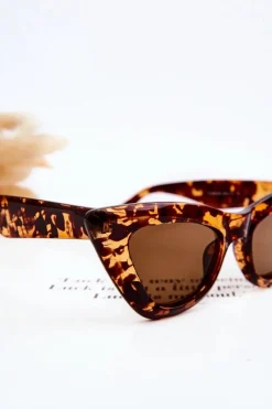 Boto Damskie Okulary Przeciwsłoneczne Kocie Oko V100045 Brązowe