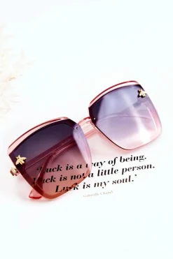 Okulary>Boto Damskie Okulary Przeciwsłoneczne Z Ozdobą SX0007 Różowe