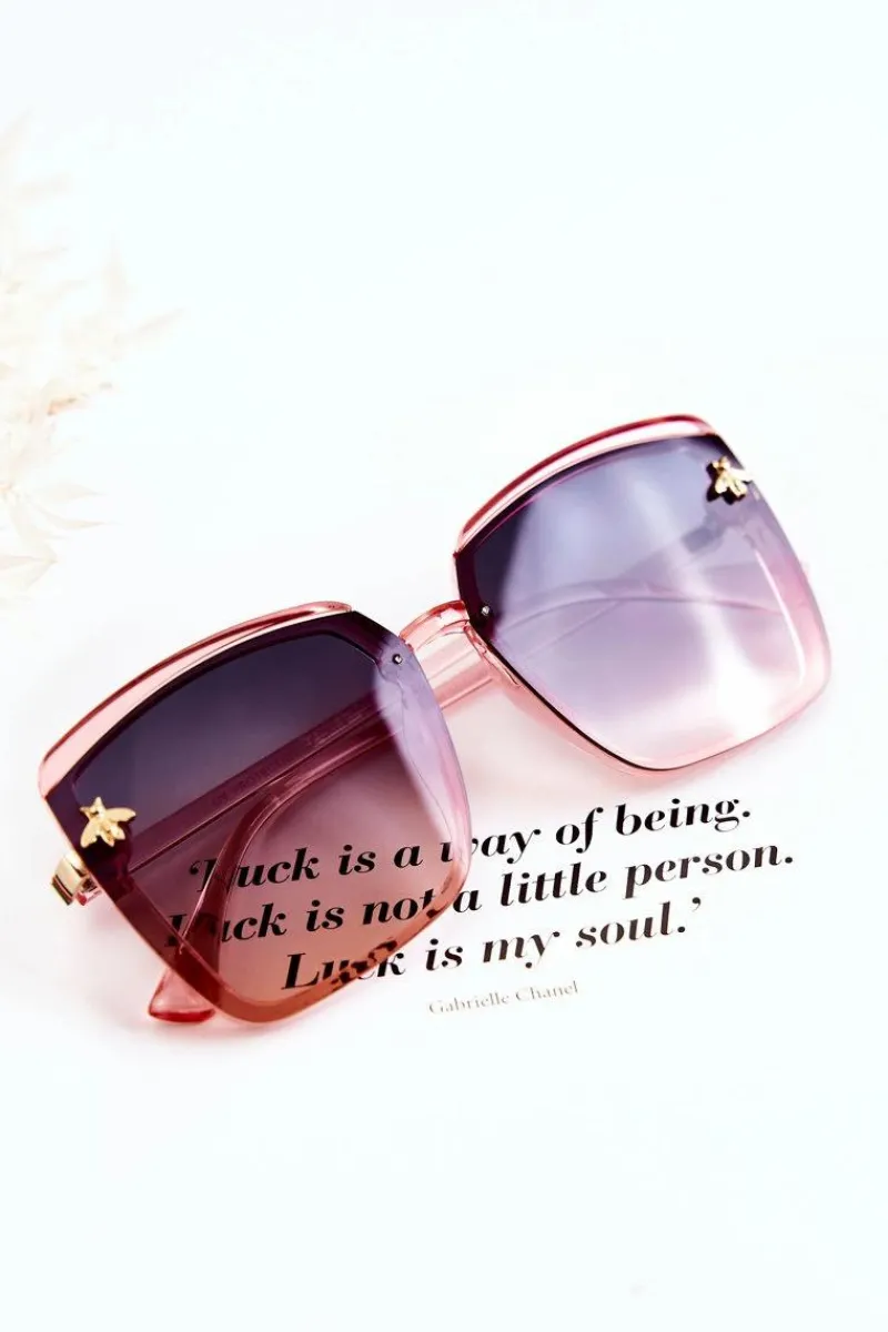 Okulary>Boto Damskie Okulary Przeciwsłoneczne Z Ozdobą SX0007 Różowe