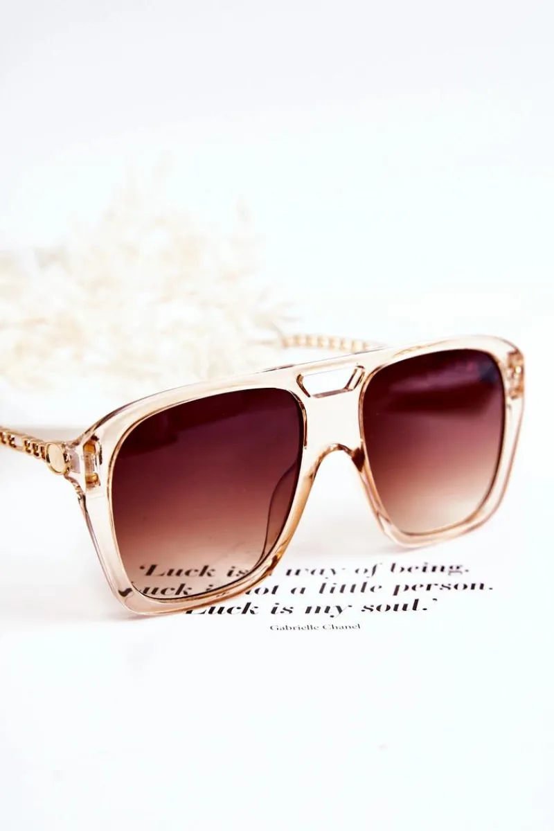 Clearance Damskie Okulary Przeciwsłoneczne Aviatory V120013 Transparentne Okulary