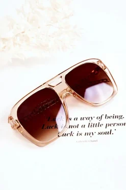 Clearance Damskie Okulary Przeciwsłoneczne Aviatory V120013 Transparentne Okulary