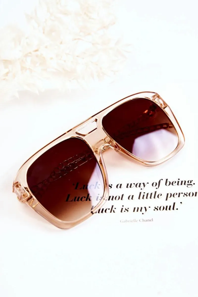 Clearance Damskie Okulary Przeciwsłoneczne Aviatory V120013 Transparentne Okulary