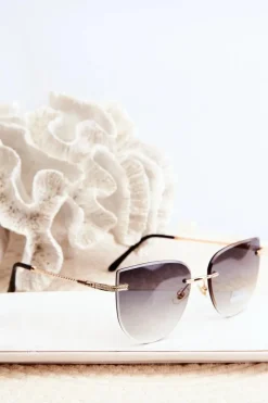 Okulary>PRIUS Damskie Okulary Przeciwsłoneczne UV400 Złoto-Czarne