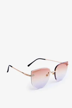 New Damskie Okulary Przeciwsłoneczne UV400 Złoto-Brązowe Okulary