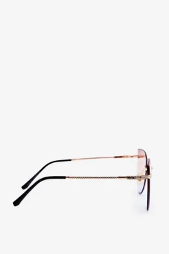 New Damskie Okulary Przeciwsłoneczne UV400 Złoto-Brązowe Okulary