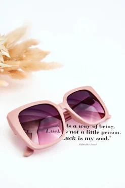 Hot Damskie Okulary Przeciwsłoneczne Z Brokatem M2354 Różowe Okulary