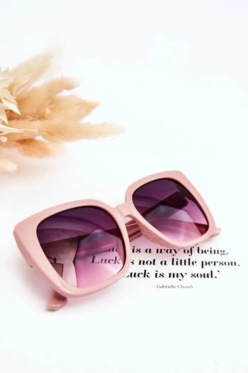 Hot Damskie Okulary Przeciwsłoneczne Z Brokatem M2354 Różowe Okulary