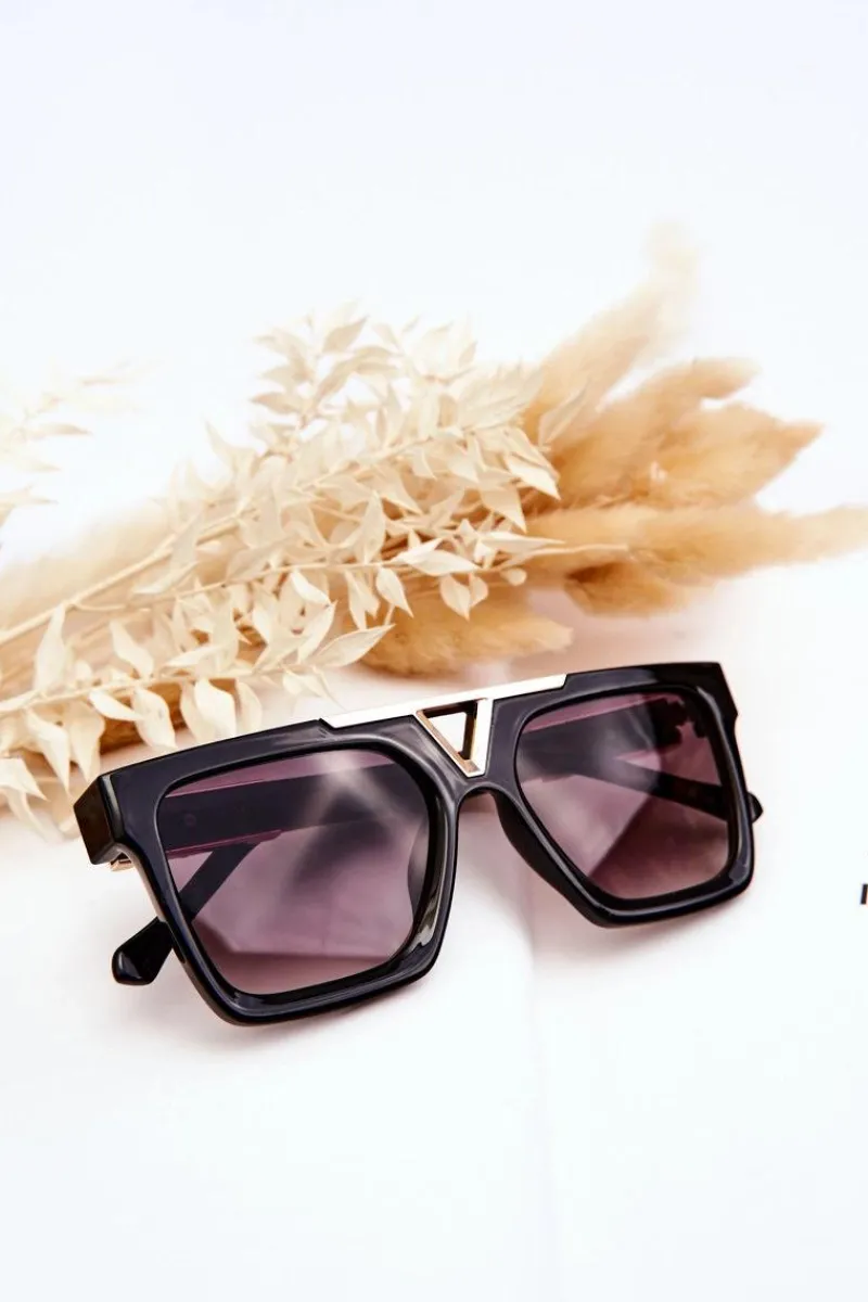 Clearance Boto Damskie Okulary Przeciwsłoneczne V130037 Czarno-Złote