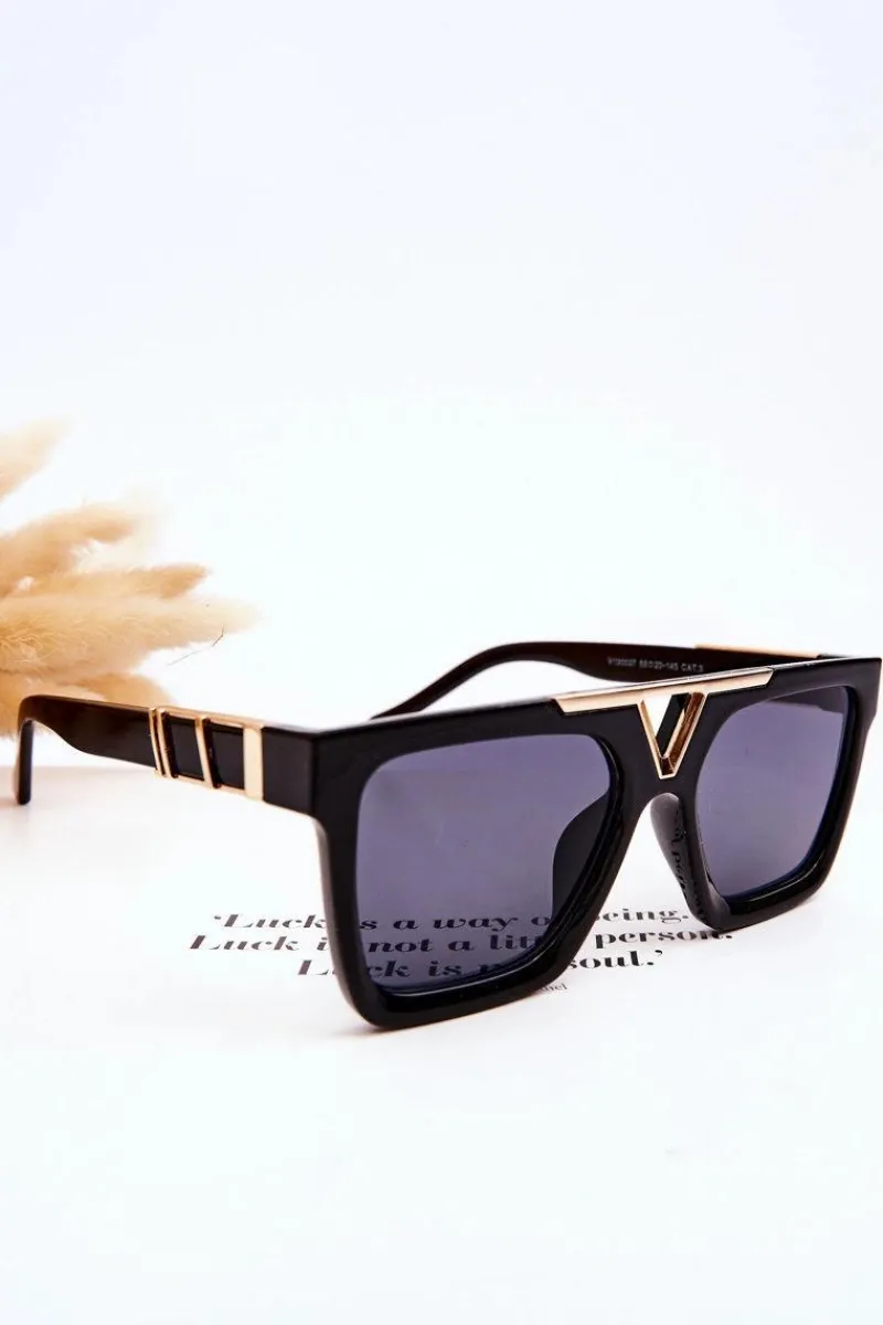 Clearance Damskie Okulary Przeciwsłoneczne V130037 Czarne Okulary