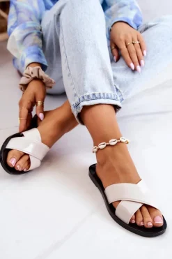 Clearance Damskie Pachnące Klapki JJ285076 Jasnobeżowe Damskie Klapki Damskie Klasyczne