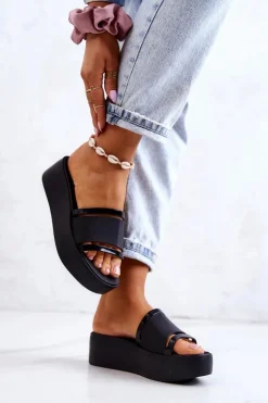 Klapki Na Koturnie|Klapki Na Obcasie></noscript>ZAXY Damskie Pachnące Klapki HH285197 Czarne