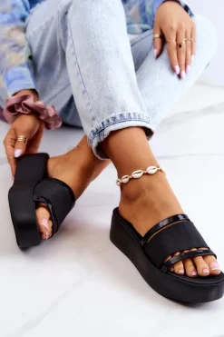 Klapki Na Koturnie|Klapki Na Obcasie></noscript>ZAXY Damskie Pachnące Klapki HH285197 Czarne