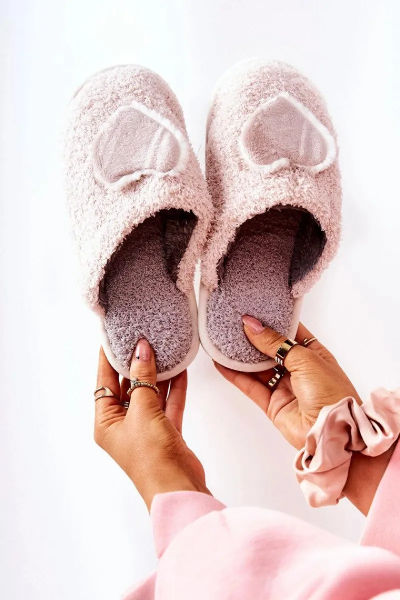 Kapcie Klasyczne>Boto Damskie Papcie Beżowe Heartbeat