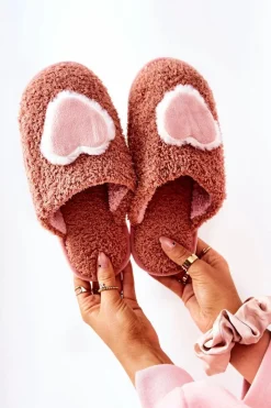 Outlet Damskie Papcie Brudny Róż Heartbeat Damskie Kapcie Klasyczne