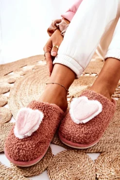 Outlet Damskie Papcie Brudny Róż Heartbeat Damskie Kapcie Klasyczne