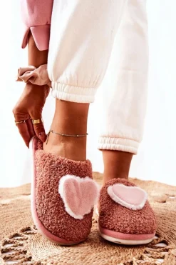 Outlet Damskie Papcie Brudny Róż Heartbeat Damskie Kapcie Klasyczne