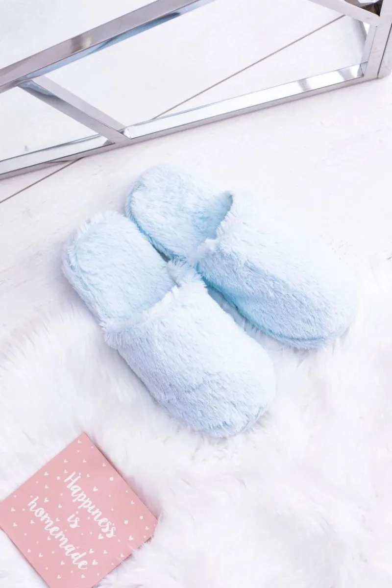 Outlet Boto Damskie Papcie Futerkowe Jasno Niebieskie Mimia