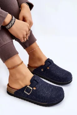 Kapcie Klasyczne|Klapki Damskie Klasyczne>INBLU Damskie Papcie Klapki Profilaktyczne DJ-07-041 Granatowe