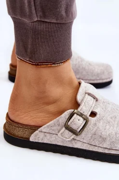 Online INBLU Damskie Papcie Klapki Profilaktyczne DJ-07-002 Beżowe