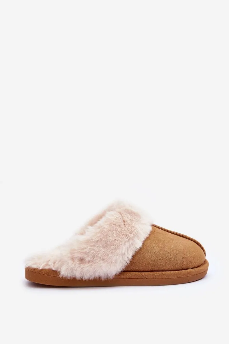 Discount Damskie Papcie Klapki z Futerkiem Camel Pinky Damskie Kapcie Klasyczne|Klapki Z Futerkiem