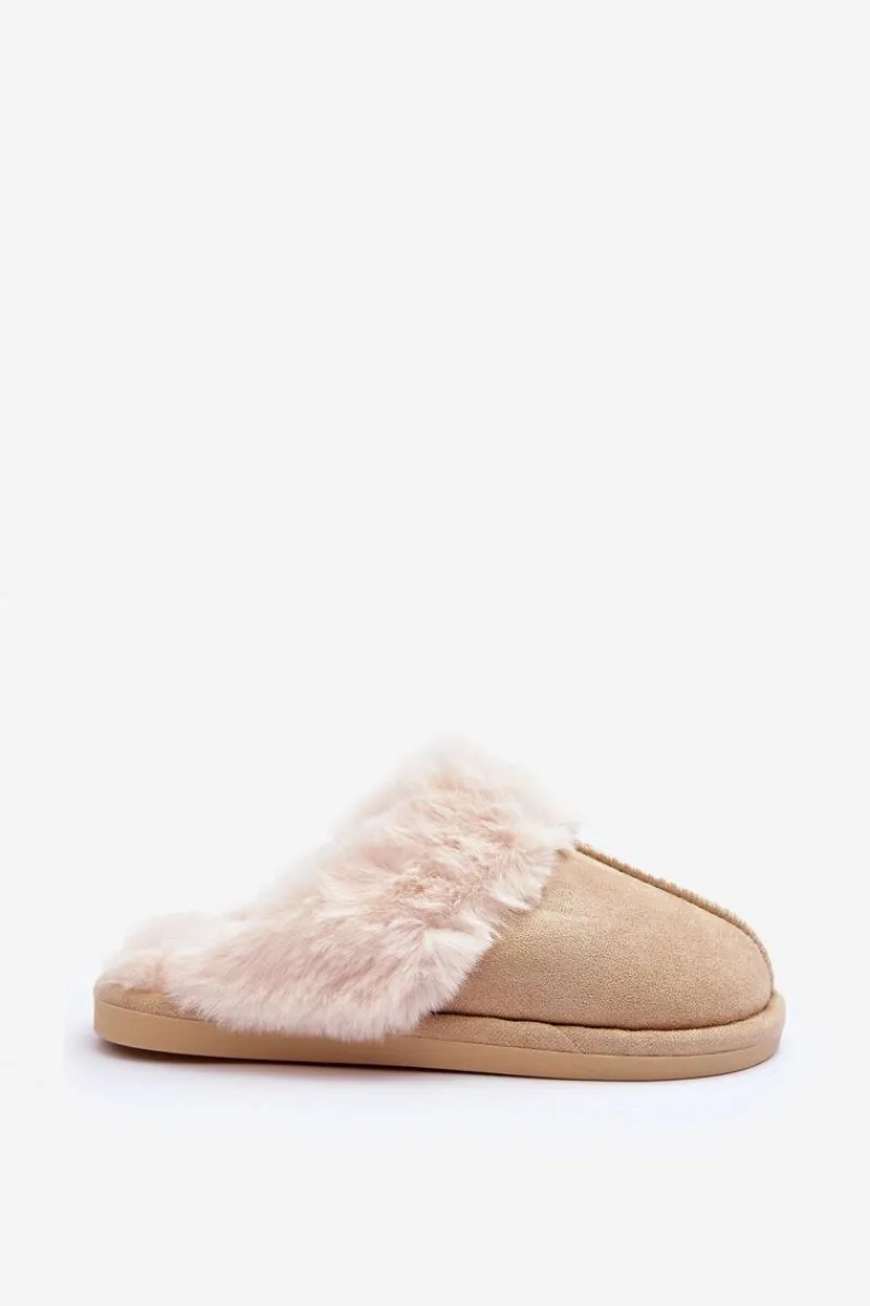 Kapcie Klasyczne|Klapki Z Futerkiem>Boto Damskie Papcie Klapki z Futerkiem Jasnobeżowe Pinky Beżowy