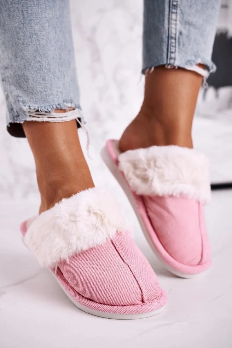 Kapcie Klasyczne|Klapki Z Futerkiem>Boto Damskie Papcie Klapki z Futerkiem Różowe Homely