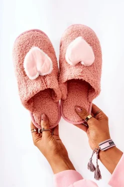 Hot Damskie Papcie Różowe Heartbeat Damskie Kapcie Klasyczne