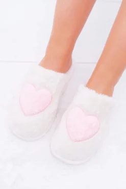 Kapcie Klasyczne>Boto Damskie Papcie Serca Beżowe