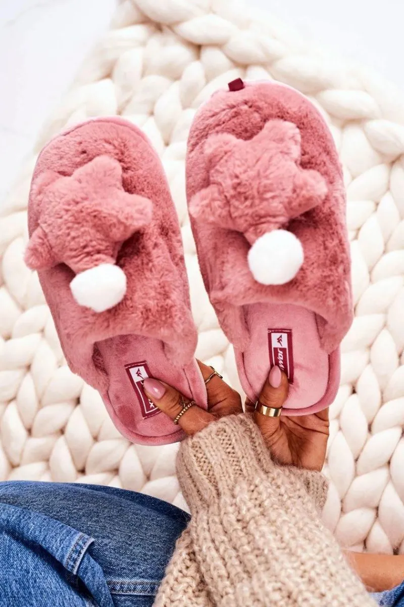 Kapcie Klasyczne>Boto Damskie Papcie Z Futerkiem I Gwiazdką Pudrowy Róż Night-Night