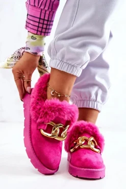 Clearance Damskie Papcie Złoty Łańcuch Fuksja Ardrums Damskie Kapcie Klasyczne