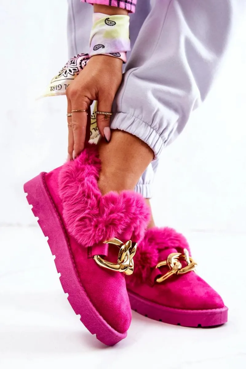 Clearance Damskie Papcie Złoty Łańcuch Fuksja Ardrums Damskie Kapcie Klasyczne