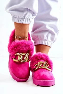 Clearance Damskie Papcie Złoty Łańcuch Fuksja Ardrums Damskie Kapcie Klasyczne